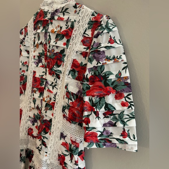 NWT La Pateau New York Floral Lace Embroidered Maxi Dress |  Size Large - Picture 6 of 8